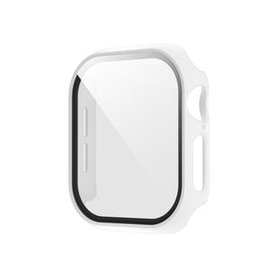 For Apple Watch Series 10 46mm Spray Glazing PC Integrated Tempered Film Watch Case(White)