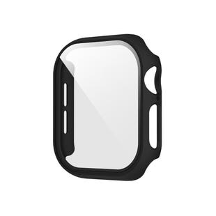 For Apple Watch Series 10 46mm Spray Glazing PC Integrated Tempered Film Watch Case(Black)