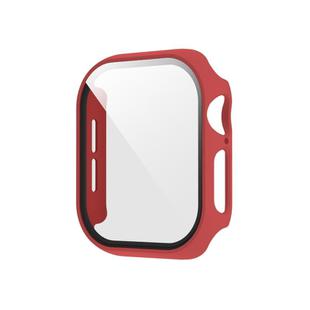 For Apple Watch Series 10 46mm Spray Glazing PC Integrated Tempered Film Watch Case(Red)