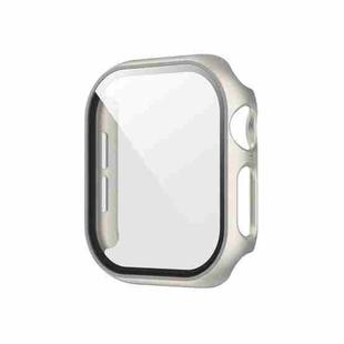 For Apple Watch Series 10 46mm Spray Glazing PC Integrated Tempered Film Watch Case(Titanium Gold)