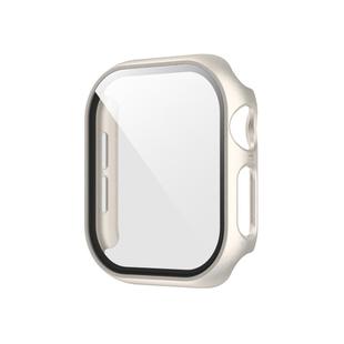 For Apple Watch Series 10 46mm Spray Glazing PC Integrated Tempered Film Watch Case(Starlight)