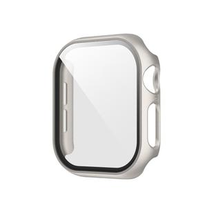 For Apple Watch Series 10 42mm Spray Glazing PC Integrated Tempered Film Watch Case(Titanium Gold)