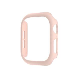 For Apple Watch Series 10 46mm Spray Glazing PC Hollow Watch Case(Sand Pink)