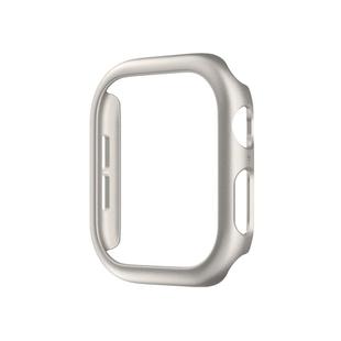 For Apple Watch Series 10 46mm Spray Glazing PC Hollow Watch Case(Titanium Gold)