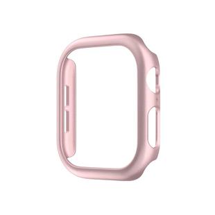 For Apple Watch Series 10 42mm Spray Glazing PC Hollow Watch Case(Rose Gold)