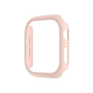 For Apple Watch Series 10 42mm Spray Glazing PC Hollow Watch Case(Sand Pink)