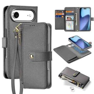 For iPhone 17 Air DUX DUCIS Lawa Series 2 in 1 Wallet Zipper Detachable MagSafe Phone Case with Lanyard(Grey)