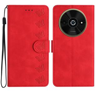 For Xiaomi Poco C61 Seven Butterflies Embossed Leather Phone Case(Red)