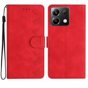 For Xiaomi Poco X6 Seven Butterflies Embossed Leather Phone Case(Red)