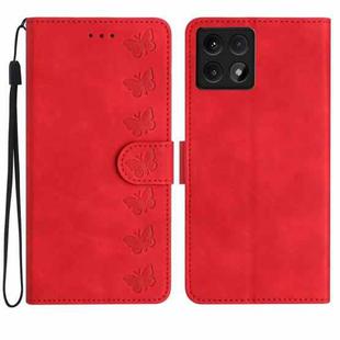 For Xiaomi 14T Seven Butterflies Embossed Leather Phone Case(Red)