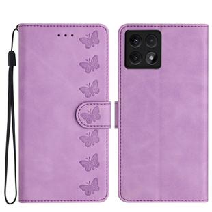 For Xiaomi 14T Seven Butterflies Embossed Leather Phone Case(Purple)