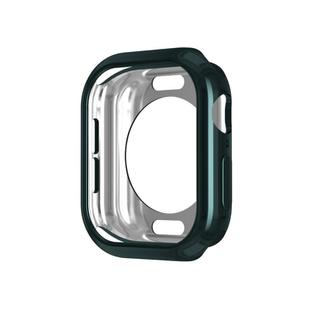 For Apple Watch Series 10 46mm Plating TPU Round Hole Hollow Watch Case(Official Green)