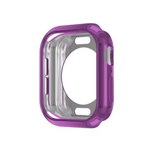 For Apple Watch Series 10 46mm Plating TPU Round Hole Hollow Watch Case(Purple)