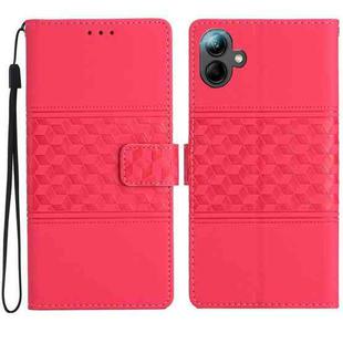 For Samsung Galaxy A07 5G Diamond Embossed Skin Feel Leather Phone Case(Red)