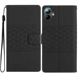 For Samsung Galaxy A07 5G Diamond Embossed Skin Feel Leather Phone Case(Black)