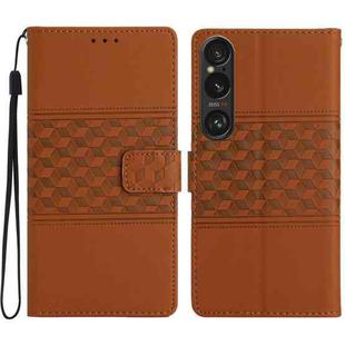 For Sony Xperia 1 VI Diamond Embossed Skin Feel Leather Phone Case(Brown)