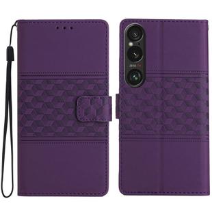 For Sony Xperia 1 VI Diamond Embossed Skin Feel Leather Phone Case(Purple)