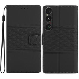 For Sony Xperia 1 VI Diamond Embossed Skin Feel Leather Phone Case(Black)