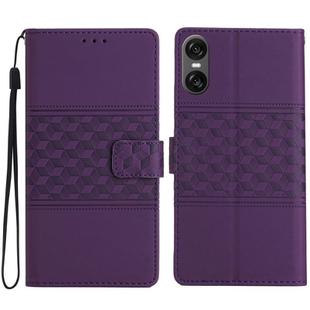 For Sony Xperia 10 VI Diamond Embossed Skin Feel Leather Phone Case(Purple)