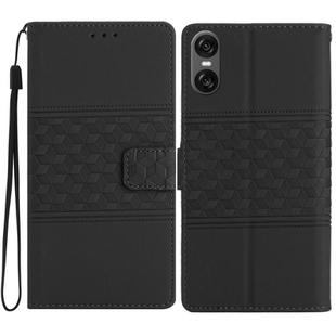 For Sony Xperia 10 VI Diamond Embossed Skin Feel Leather Phone Case(Black)