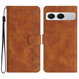 For OnePlus Nord 4 Seven Butterflies Embossed Leather Phone Case(Brown)