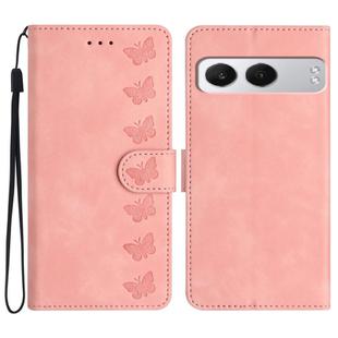 For OnePlus Nord 4 Seven Butterflies Embossed Leather Phone Case(Pink)