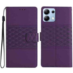 For Redmi Note 14 4G Diamond Embossed Skin Feel Leather Phone Case(Purple)