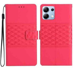 For Redmi Note 14 4G Diamond Embossed Skin Feel Leather Phone Case(Red)