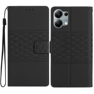 For Redmi Note 13 Pro 4G Diamond Embossed Skin Feel Leather Phone Case(Black)