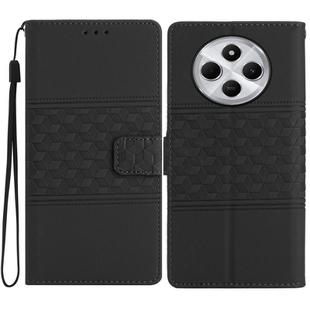 For Redmi 14C 4G Diamond Embossed Skin Feel Leather Phone Case(Black)