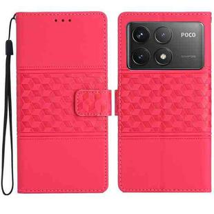 For Xiaomi Poco F6 Pro Diamond Embossed Skin Feel Leather Phone Case(Red)