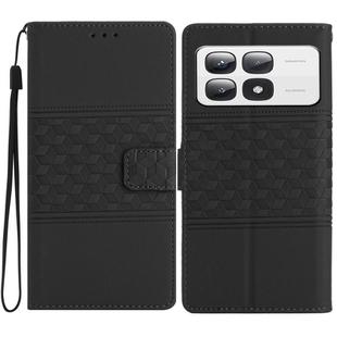 For Xiaomi 14T Pro Diamond Embossed Skin Feel Leather Phone Case(Black)