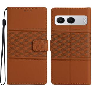 For OnePlus Nord 4 Diamond Embossed Skin Feel Leather Phone Case(Brown)