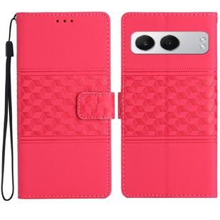 For OnePlus Nord 4 Diamond Embossed Skin Feel Leather Phone Case(Red)