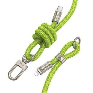 hoco GH7 USB-C / Type-C to 8 Pin Elegant Series Rechargeable Adjustable Crossbody Phone Lanyard(Fluorescent Green)