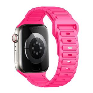 For Apple Watch SE 2023 40mm Tri-beads Loop Buckle Silicone Watch Band(Rose Red)