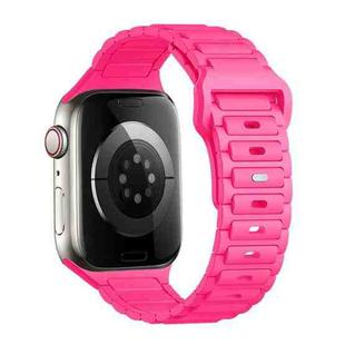 For Apple Watch Ultra 49mm Tri-beads Loop Buckle Silicone Watch Band(Rose Red)