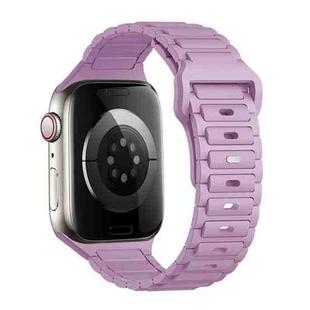 For Apple Watch Ultra 49mm Tri-beads Loop Buckle Silicone Watch Band(Light Purple)