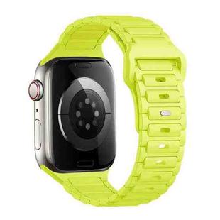 For Apple Watch Series 6 40mm Tri-beads Loop Buckle Silicone Watch Band(Fluorescent Green)