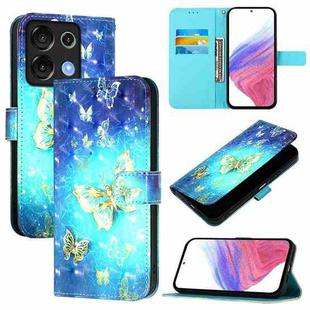 For Umidigi G9 5G 3D Painting Horizontal Flip Leather Phone Case(Golden Butterfly)