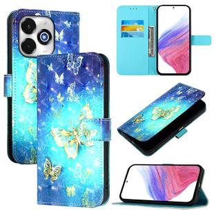 For UMIDIGI G100x 5G / 4G 3D Painting Horizontal Flip Leather Phone Case(Golden Butterfly)