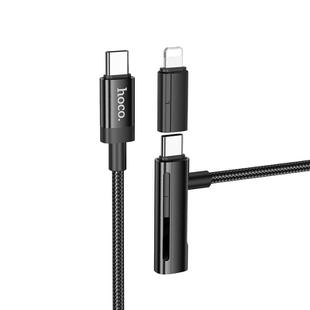 hoco U135 USB-C / Type-C to 8 Pin, USB-C / Type-C Incredible 2 in 1 Charging Data Cable, Length:1m(Black)