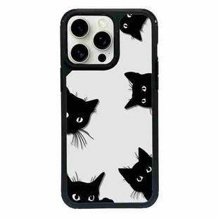 For iPhone 15 Pro Max Exclusive Design Style PC Full Coverage Pattern Phone Case(Black Cat)