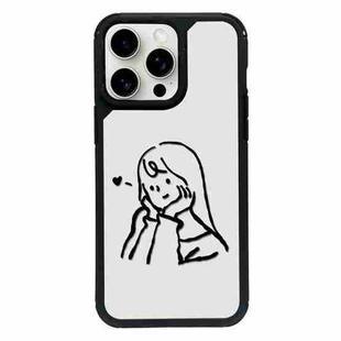 For iPhone 15 Pro Max Exclusive Design Style PC Full Coverage Pattern Phone Case(Girl)