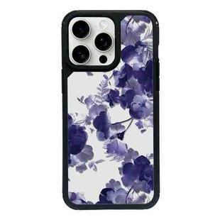 For iPhone 15 Pro Max Exclusive Design Style PC Full Coverage Pattern Phone Case(Purple Watercolor Flowers)