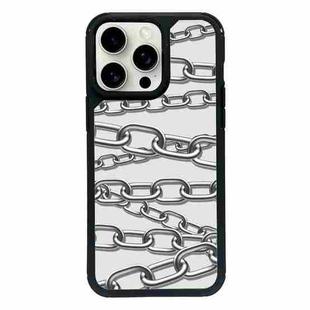 For iPhone 15 Pro Exclusive Design Style PC Full Coverage Pattern Phone Case(Metal Chain)