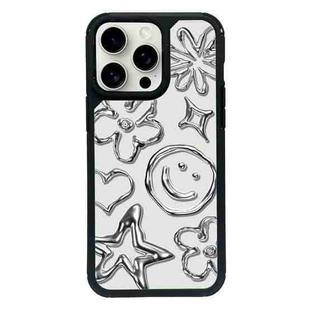 For iPhone 15 Pro Exclusive Design Style PC Full Coverage Pattern Phone Case(Metal Smile)