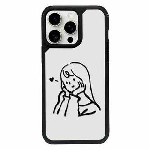 For iPhone 15 Pro Exclusive Design Style PC Full Coverage Pattern Phone Case(Girl)