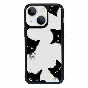 For iPhone 15 Plus Exclusive Design Style PC Full Coverage Pattern Phone Case(Black Cat)