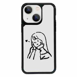 For iPhone 15 Exclusive Design Style PC Full Coverage Pattern Phone Case(Girl)